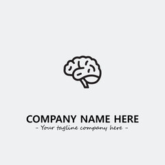 Brain illustration black and white for logo company vector image
