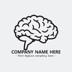 Brain illustration black and white for logo company vector image
