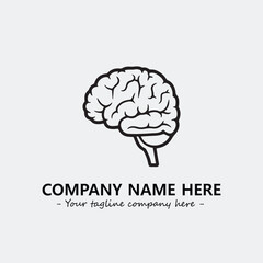 Brain illustration black and white for logo company vector image

