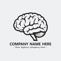 Brain illustration black and white for logo company vector image
