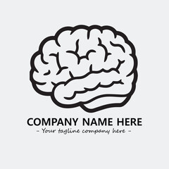 Brain illustration black and white for logo company vector image
