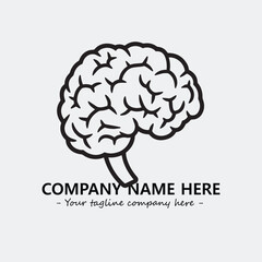 Brain illustration black and white for logo company vector image
