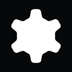 Gear icon Black and white outline vector