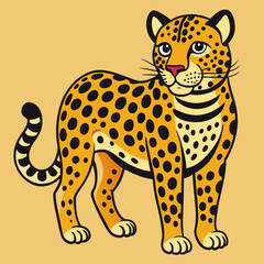 Leopard Colorful Vector Illustration: Bold Animal Art & Vibrant Design Elements