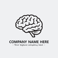 Brain illustration black and white for logo company vector image
