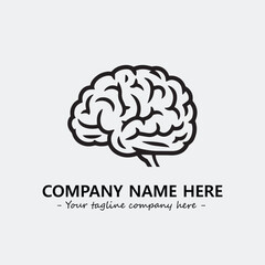 Brain illustration black and white for logo company vector image
