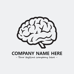 Brain illustration black and white for logo company vector image
