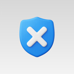 Fototapeta premium 3d Realistic Shield Close Security vector Illustration