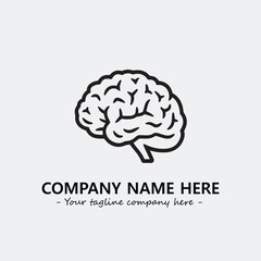 Brain illustration black and white for logo company vector image
