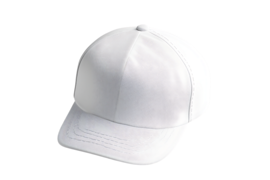 Isolated blank white baseball cap for design mockup, background