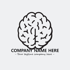 Brain illustration black and white for logo company vector image
