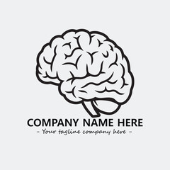 Brain illustration black and white for logo company vector image
