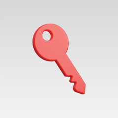 3d Realistic Key icon vector illustration