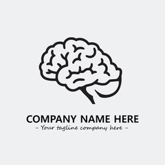 Brain illustration black and white for logo company vector image
