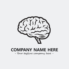 Brain illustration black and white for logo company vector image
