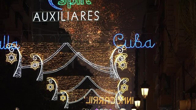 Valencia, Spain - March 19, 2025: Fire festival or Fallas in Valencia, Spain