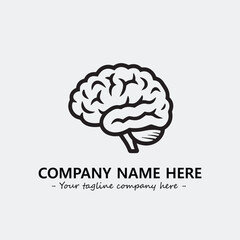 Brain illustration black and white for logo company vector image
