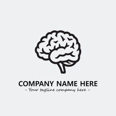 Brain illustration black and white for logo company vector image
