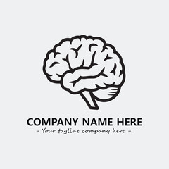 Brain illustration black and white for logo company vector image
