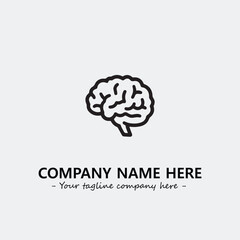 Brain illustration black and white for logo company vector image
