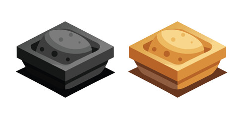 Obraz premium Delicious set of Sandstone Soap Dish illustrations