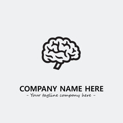 Brain illustration black and white for logo company vector image
