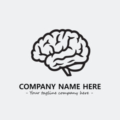 Brain illustration black and white for logo company vector image
