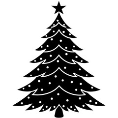 Fototapeta premium Christmas Tree silhouette vector