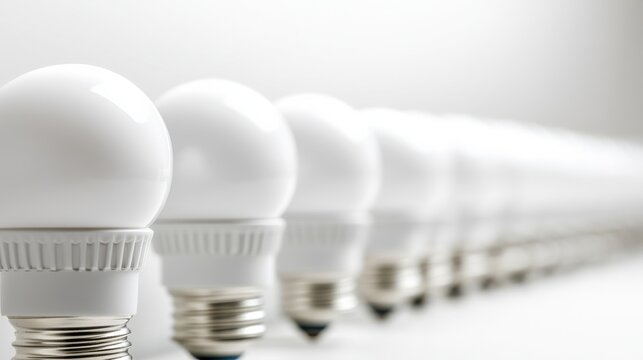 Modern Energy Efficient LED Light Bulbs Array in Minimalist Style