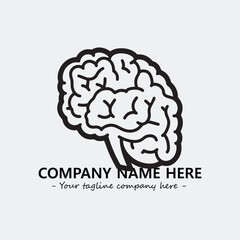 Brain illustration black and white for logo company vector image
