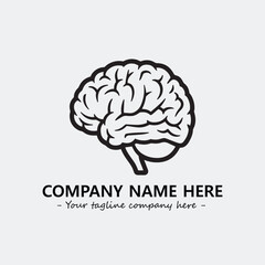 Brain illustration black and white for logo company vector image
