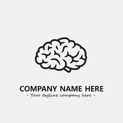 Brain illustration black and white for logo company vector image
