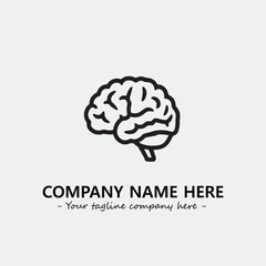 Brain illustration black and white for logo company vector image
