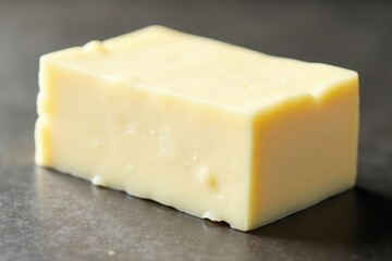 Textured block of white cheese, clean background , cubed, natural, cheddar
