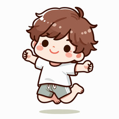 cartoon vector illustration of jumping person