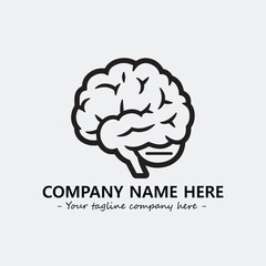 Brain illustration black and white for logo company vector image
