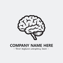 Brain illustration black and white for logo company vector image
