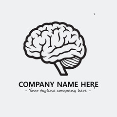 Brain illustration black and white for logo company vector image

