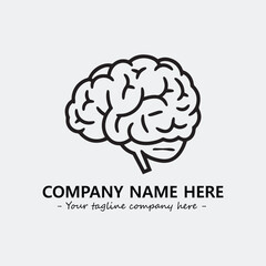 Brain illustration black and white for logo company vector image
