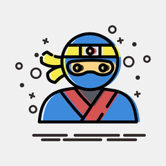 Icon ninja. Japan elements. Icons in MBE style. Good for prints, posters, logo, advertisement, infographics, etc.