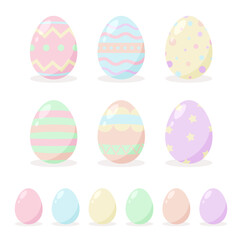 Easter Eggs, six colorful decorated painted and dyed easter eggs, six plain easter eggs, perfect for easter celebrations, cards, posters