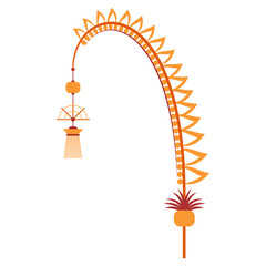Traditional Balinese Penjor Illustration
