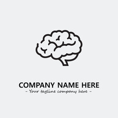 Brain illustration black and white for logo company vector image
