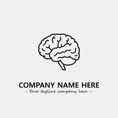 Brain illustration black and white for logo company vector image
