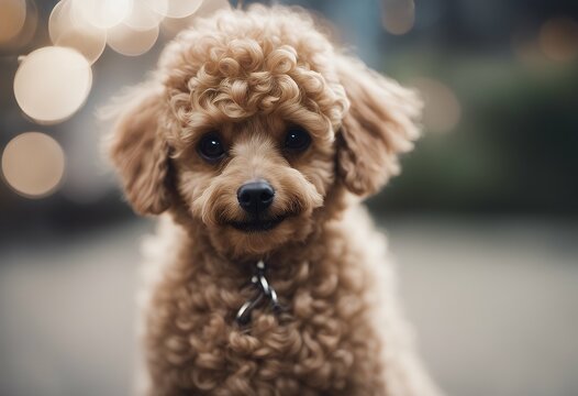 curly poodle toy haired beloved domestic animal adored breed dog funny isolated beautiful miniature pet bed fluffy white brown admired adorable mammal puppy small happy black portrait background