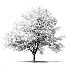 Single one line drawing Cherry tree spring flower. Cherry blossom concept. Continuous line draw design graphic vector illustration.