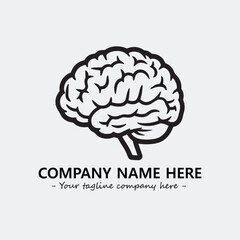 Brain illustration black and white for logo company vector image
