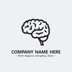 Brain illustration black and white for logo company vector image
