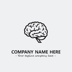 Brain illustration black and white for logo company vector image
