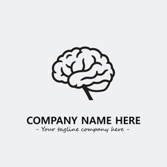 Brain illustration black and white for logo company vector image
